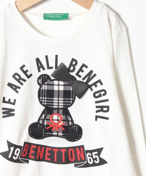 BENETTON (UNITED COLORS OF BENETTON GIRLS)(ユナイテッド　カラーズ　オブ　ベネトン　ガールズ)/チェックベアアップリケTシャツ・カットソー/img02