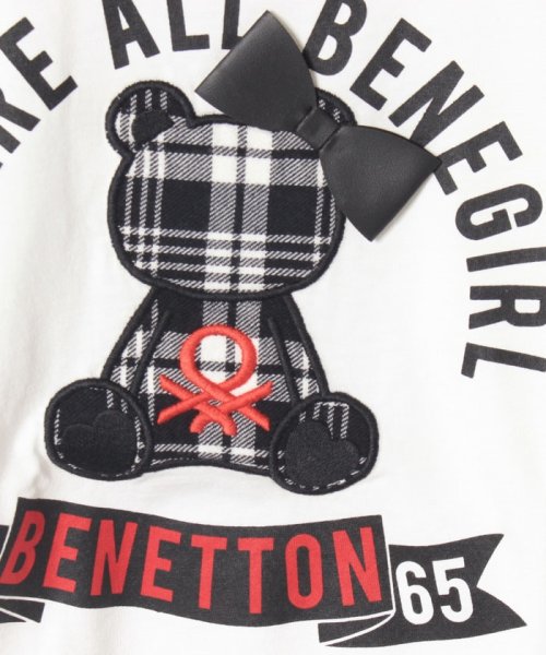 BENETTON (UNITED COLORS OF BENETTON GIRLS)(ユナイテッド　カラーズ　オブ　ベネトン　ガールズ)/チェックベアアップリケTシャツ・カットソー/img03