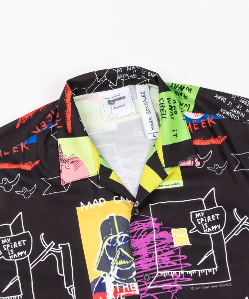 Rocky Monroe(ロッキーモンロー)/MARK GONZALES マークゴンザレス 総柄シャツ メンズ 半袖 オープンカラー 開襟 ビッグシルエット オーバーサイズ ルーズ プリント 軽量 カジュア/img26