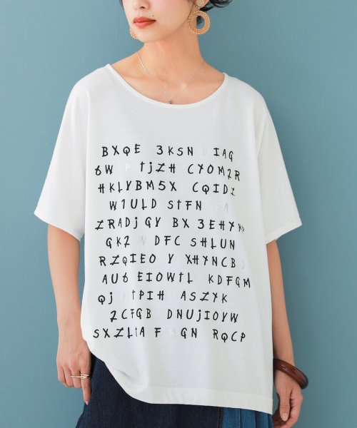 セール 30 Off 英字箔プリントtシャツ オシャレウォーカー Osharewalker Magaseek