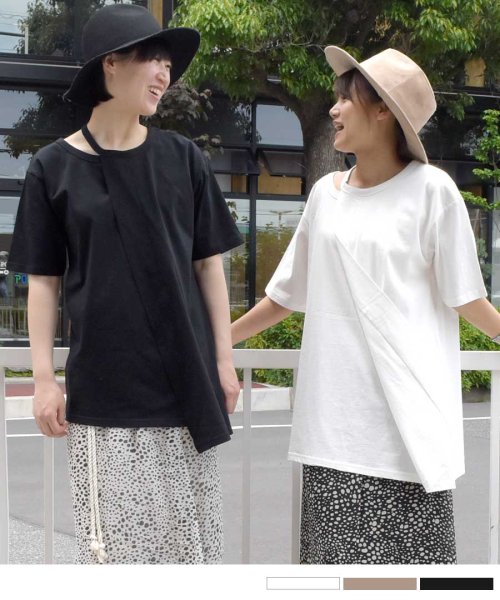 ARGO TOKYO(アルゴトウキョウ)/Recycle cotton neck design T－shirt 24147/img01