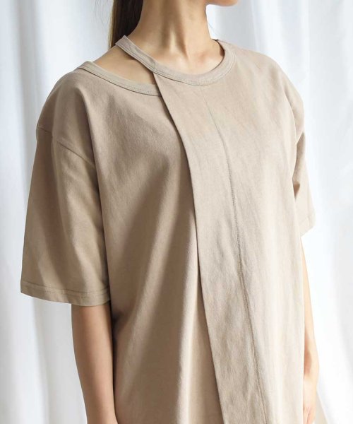 ARGO TOKYO(アルゴトウキョウ)/Recycle cotton neck design T－shirt 24147/img05