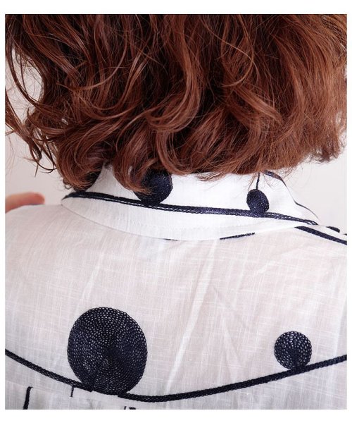 Sawa a la mode(サワアラモード)/レトロな丸模様刺繍のシャツワンピース/img18