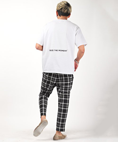 LUXSTYLE(ラグスタイル)/配色ポケット半袖Tシャツ/Tシャツ メンズ 半袖 ビッグシルエット ポケット ロゴ プリント/img06