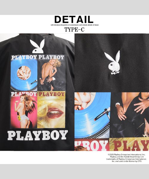 1111clothing(ワンフォークロージング)/コーチジャケット メンズ プレイボーイ PLAYBOY レディース ジャケット ブルゾン アウター 長袖 ビッグシルエット コーチジャケット ゆったり 大きい /img09