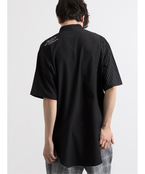 semanticdesign(セマンティックデザイン)/切替バンドカラー半袖BIGシャツ/img05