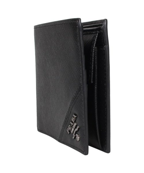 プラダ PRADA 財布 二つ折り ミニ財布 サフィアーノ メンズ SAFFIANO METAL ブラック 黒  2MO738－QME(503110334) プラダ(PRADA) MAGASEEK