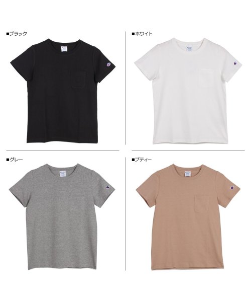 CHAMPION(チャンピオン)/チャンピオン Champion Tシャツ 半袖 レディース ポケット POCKET T－SHIRT ブラック ホワイト グレー ブラウン カーキ オフ ピンク /img01