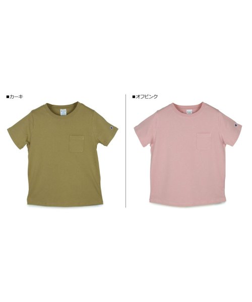 CHAMPION(チャンピオン)/チャンピオン Champion Tシャツ 半袖 レディース ポケット POCKET T－SHIRT ブラック ホワイト グレー ブラウン カーキ オフ ピンク /img02