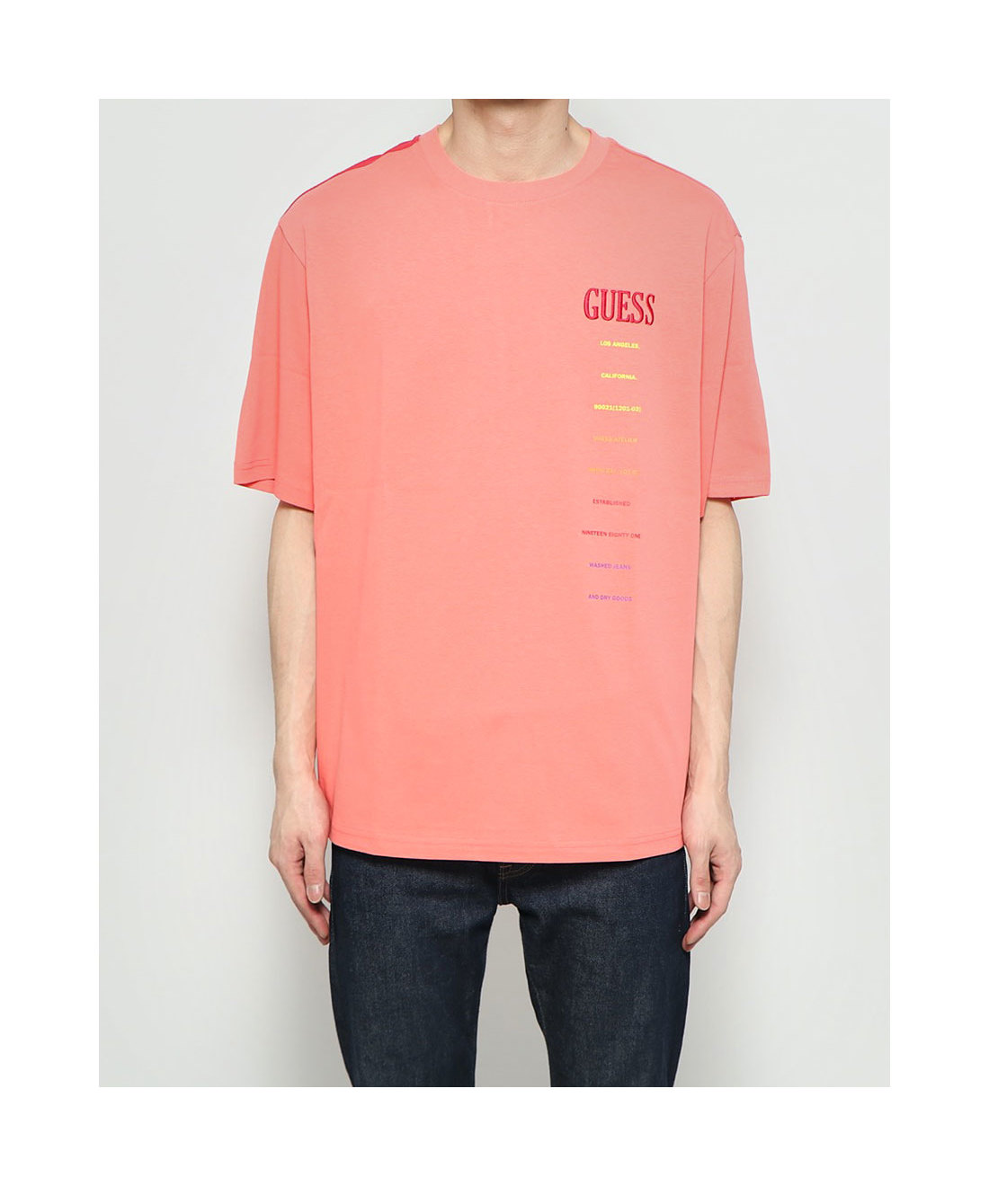 guess rainbow logo tee