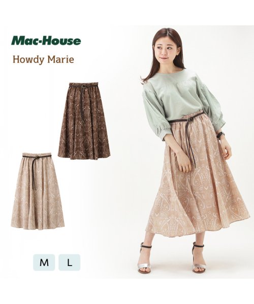 MAC HOUSE(women)(マックハウス（レディース）)/HowdyMarie ハウディマリー ベルト付きペイズリーフレアスカート GL－1230312/img01