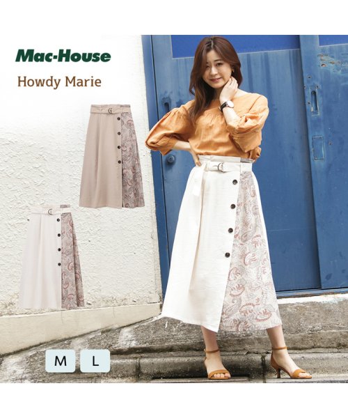 MAC HOUSE(women)(マックハウス（レディース）)/HowdyMarie ハウディマリー ベルト付き切替スカート GL－1230314/img01