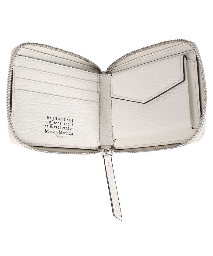 メゾンマルジェラ MAISON MARGIELA 財布 二つ折り ミニ財布 ラウンドファスナー メンズ レディース WALLET ホワイト 白  S56UI011