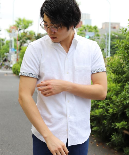 セール On Off兼用 ニットサッカーワンピース半袖シャツ メンズビギ Men S Bigi Magaseek