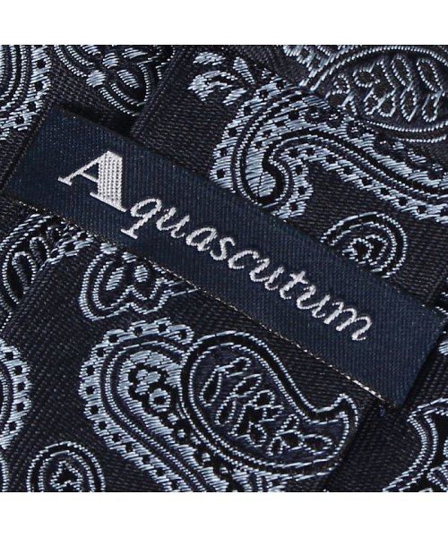 Aquascutum(アクアスキュータム)/アクアスキュータム AQUASCUTUM ネクタイ メンズ イタリア製 シルク ビジネス 結婚式 ブラック ネイビー ブルー 黒/img03