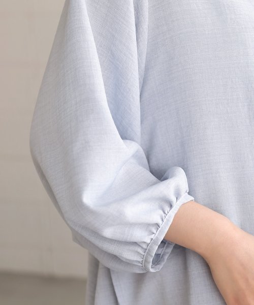 Bou Jeloud(ブージュルード)/【合わせやすい万能シャツ♪】麻のようなサラッと素材／抜け衿ゆるカラーシャツ/img08