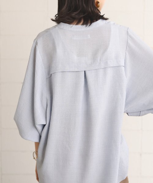 Bou Jeloud(ブージュルード)/【合わせやすい万能シャツ♪】麻のようなサラッと素材／抜け衿ゆるカラーシャツ/img10