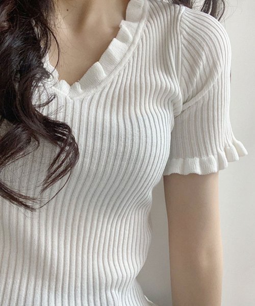 セール Vネックtシャツ カットソー レディース 小さめ かわいい ニットシャツ フィット セイヘイショップ Seiheishop Magaseek
