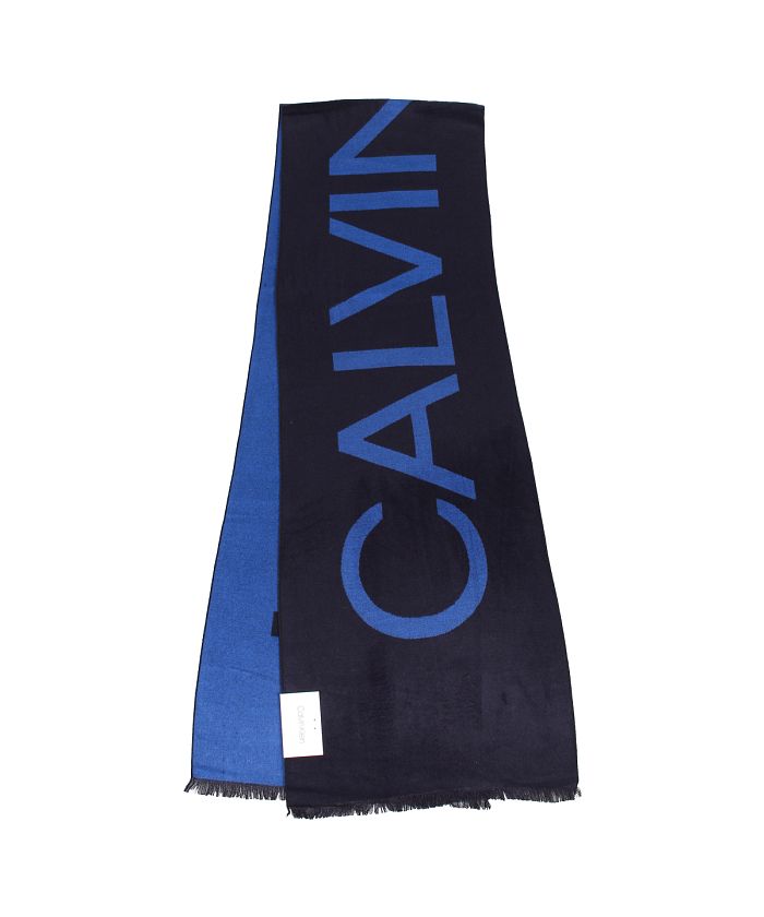 カルバンクライン Calvin Klein マフラー ストール メンズ CK LOGO WOVEN SCARF ブラック グレー ネイビー 黒  1CK0124