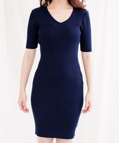 セール リブニットタイトベーシックワンピース ワンピース 春 ミディアム ニットワンピース ミニ ニット タイト リブ レディース タイトワンピース 膝 ジュリアブティック Julia Boutique Magaseek