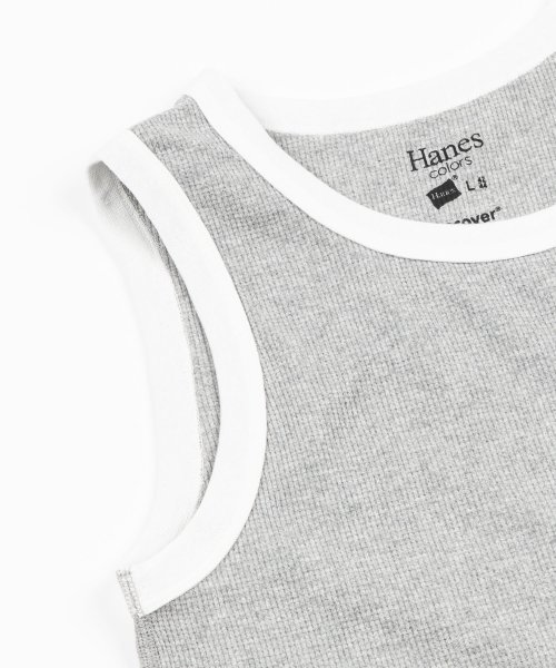 Rocky Monroe(ロッキーモンロー)/Hanes ヘインズ HM3－R101 タンクトップ メンズ 無地 白 黒 グレー ネイビー シンプル ノースリーブ ワッフル 通気性 インナー 肌着 下着 タ/img35