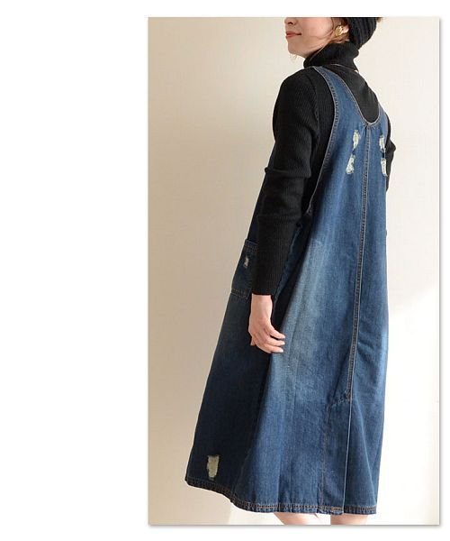 サワアラモード Sawa A La Mode ワイドシルエットのユーズド加工デニムワンピース Magaseek サワアラモード Sawa A La Mode ワイドシルエットのユーズド加工デニムワンピース Magaseek