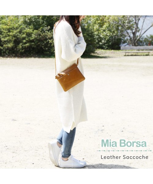 Mia Borsa(ミアボルサ)/[Mia Borsa]牛革レザーショルダーバッグサコッシュ/img11