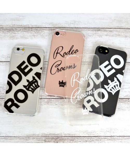 Rodeo Crowns(ロデオクラウンズ)/iphone se3ケース iphone se2 ケース iphone8/7 ロデオクラウンズ RODEOCROWNS 抗菌TPUクリアケース 筆記体ロゴ 黒 /img06