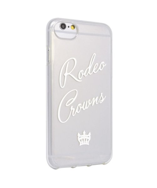 Rodeo Crowns(ロデオクラウンズ)/iphone se3 ケース iphone se2 ケース iphone8/7 ロデオクラウンズ RODEOCROWNS 抗菌TPUクリアケース 筆記体ロゴ 白/img01