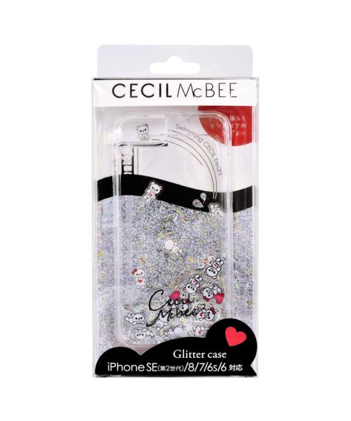 CECIL McBEE(セシルマクビー)/iphone iPhoneSE第2世代 iPhone8/7/6s/6 セシルマクビー CECILMcBEE ダイカットプレート入りグリッターケース SILVER/img07
