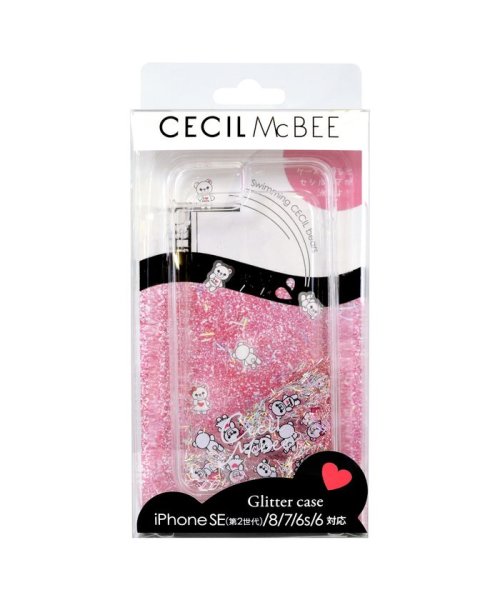 CECIL McBEE(セシルマクビー)/iphone iPhoneSE第2世代 iPhone8/7/6s/6 セシルマクビー CECILMcBEE ダイカットプレート入りグリッターケース PINK/img07