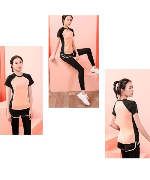 セール スポーツウェアレディース トップス パンツ 上下セット ジムウェア ランニングウェア セイヘイショップ Seiheishop Magaseek