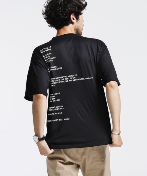 nano・universe(ナノ・ユニバース)/《WEB限定》バックプリントメッセージTシャツ/img01
