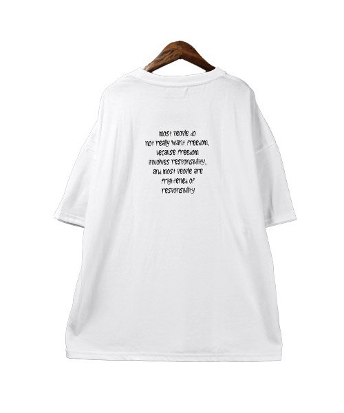 LUXSTYLE(ラグスタイル)/手描き風プリント半袖Tシャツ/Tシャツ メンズ 半袖 ビッグシルエット プリント イラスト ロゴ/img12