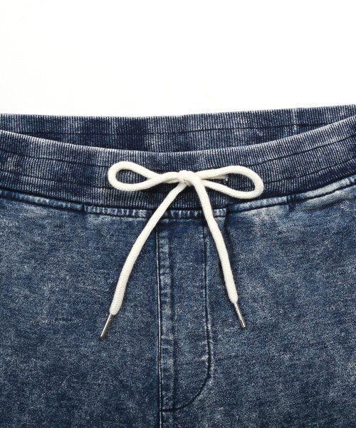 サイドラインカットデニムイージーパンツ デニムパンツ メンズ スキニー サイドライン カットデニム アンクル丈