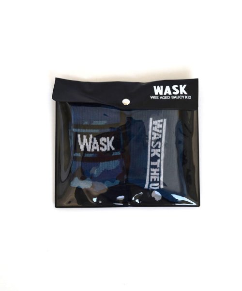 WASK(ワスク)/迷彩 柄 + ロゴ 2P ソックス(15cm~21cm)/img01