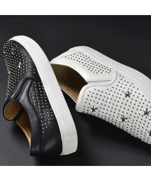 セール スタッズスリッポンスニーカー スタースタッズ スリッポン スニーカー メンズ シューズ ローカット カジュアルシューズ お兄系おにい系 靴 ブラック ホワイト シュベック Svec Magaseek