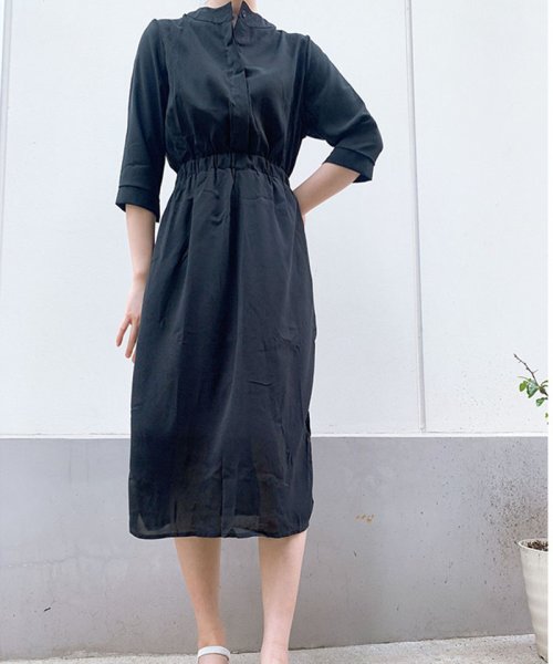 セール マキシワンピース レディース きれいめ 上品 カジュアル 6分袖 ロングワンピース セイヘイショップ Seiheishop Magaseek