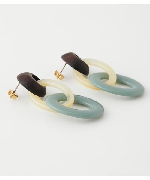 AZUL by moussy(アズールバイマウジー)/WOOD ACRYLIC CHAIN EARRINGS/img08