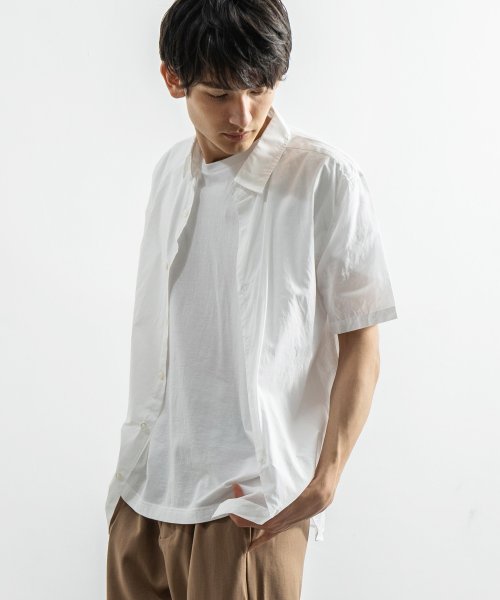 カジュアルシャツ 半袖 メンズ 薄手 コットンローン 無地 綿100 日本製 国産 8019 503319178 ロッキーモンロー Rocky Monroe Magaseek