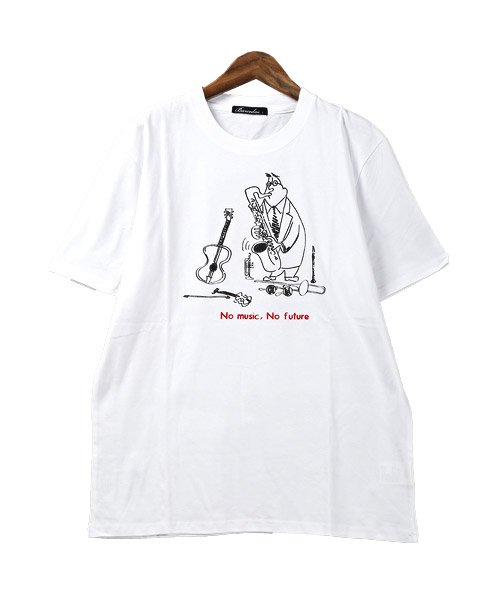 セール 15 Off 手描きプリント半袖tシャツ Tシャツ メンズ 半袖 プリント ロゴ イラスト 楽器 音楽 ラグスタイル Luxstyle Magaseek