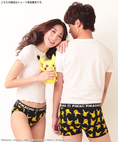 セール スタンダードショーツ 女性 ポケモン ピカチュウ 総柄 プレーンショーツ 下着 パンツ ショーツ カジュアル かわいい 可愛い お揃い カップル レディース パ エメフィール Aimerfeel Magaseek