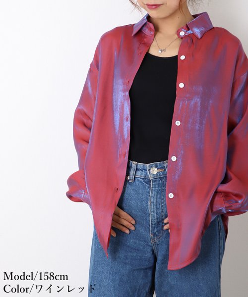 セール ブラウス サテン ロングシャツ 光沢 トップス 長袖 カーディガン レディース レトロデザイン カラーシャツ 春 夏 ミニミニストア Miniministore Magaseek
