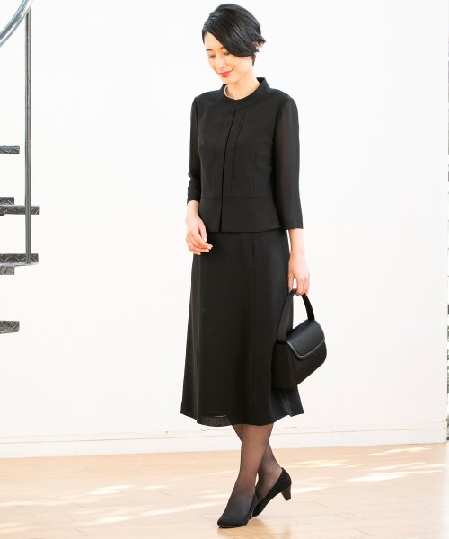 セール 前開き スタンドカラーフレアブラックフォーマルワンピース フォルムフォルマ Form Forma Magaseek