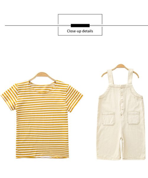 miniministore(ミニミニストア)/子ども服オーバーオール キッズ サロペット ｔシャツ おしゃれ 2点セット パンツ 半袖 子供服 女の子 ジュニアサイズ/img04