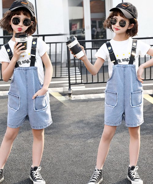 セール キッズサロペット デニムパンツジーンズ 可愛い 子供服 小学生コーデ オールインワン パンツズボン 春 秋 ボトムス ミニミニストア Miniministore Magaseek