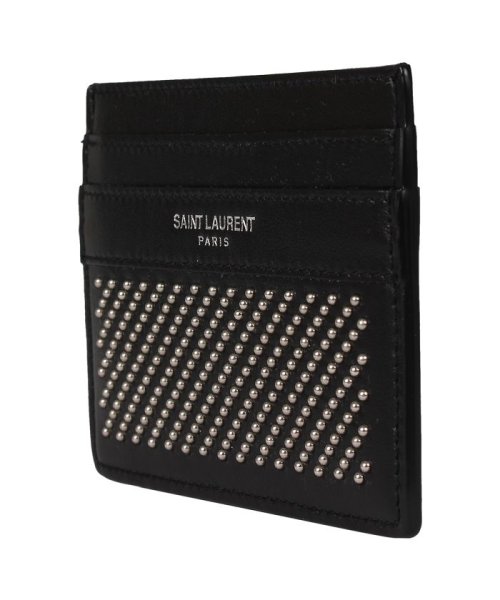 セール】サンローラン パリ SAINT LAURENT PARIS パスケース カードケース ID 定期入れ メンズ 本革 スタッズ CARD  CASE ブラック 黒 (503334837) サンローラン パリ(SAINT LAURENT PARIS) MAGASEEK