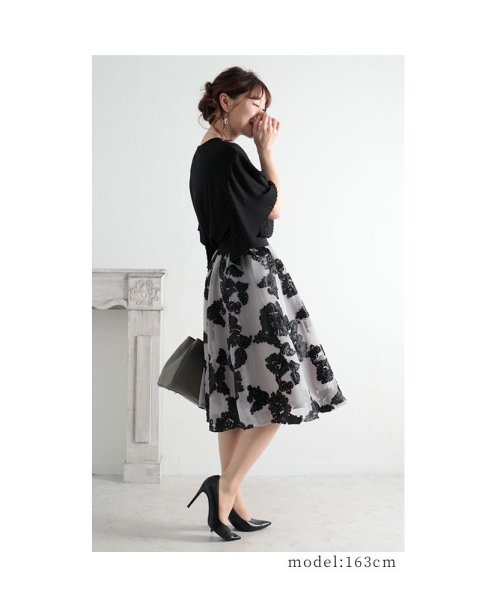 Sawa a la mode(サワアラモード)/リボン刺繍の花模様フレアAラインスカート/img14
