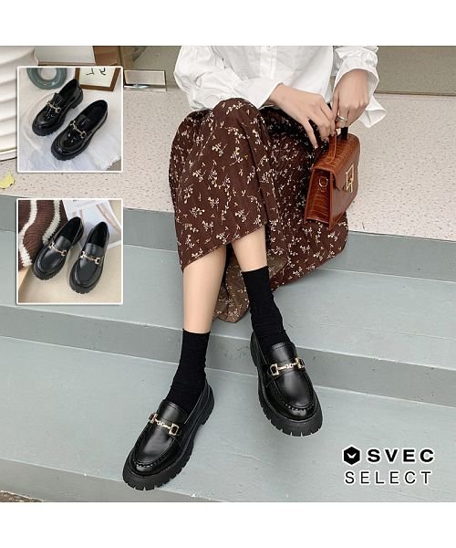 セール ローファー レディース 厚底 ビットローファー Nxl1153 シュベック Svec Magaseek