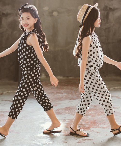 セール Off 子供服 女の子 セットアップ ドット柄 半袖 おしゃれ 袖なし 夏 キャミソール シフォン上下セット ベビー服 キッズ 洋服 ミニミニストア Miniministore Magaseek